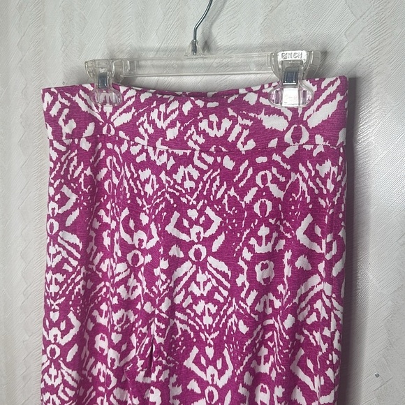 🆕 RALPH LAUREN Pants Womens Pink White Geometric Wide Leg Knit Jersey Palazzo - Picture 4 of 5